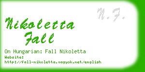 nikoletta fall business card